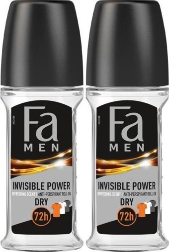 Fa Invisible Power Pudrasız Ter Önleyici Antiperspirant Roll-On Erkek Deodorant 2x50 ml