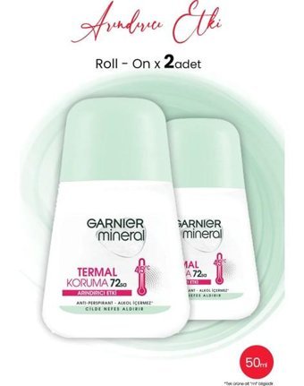 Garnier Mineral Termal Koruma Pudralı Ter Önleyici Antiperspirant Roll-On Kadın Deodorant 2x150 ml
