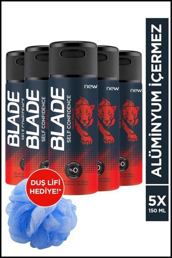 Blade Self Confidence Pudrasız Ter Önleyici Sprey Erkek Deodorant 5x150 ml