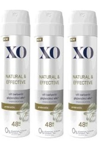 Xo Natural Effective Pudrasız Ter Önleyici Organik Sprey Kadın Deodorant 3x150 ml