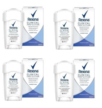 Rexona Clinical Protectıon Shower Clean Pudrasız Ter Önleyici Antiperspirant Stick Kadın Deodorant 4x45 ml