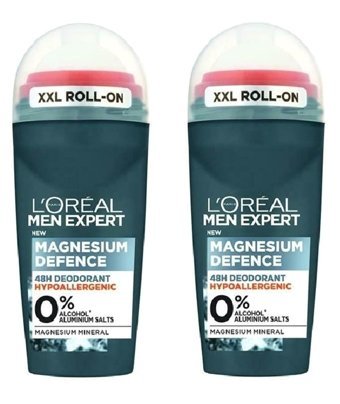 L'Oreal Paris Expert Magnesium Defence Pudrasız Roll-On Erkek Deodorant 2x50 ml