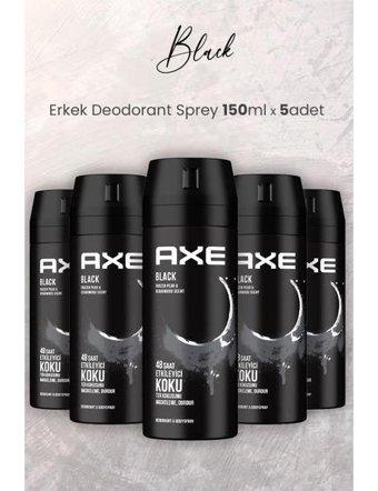 Axe Black Pudrasız Ter Önleyici Antiperspirant Sprey Erkek Deodorant 5x150 ml
