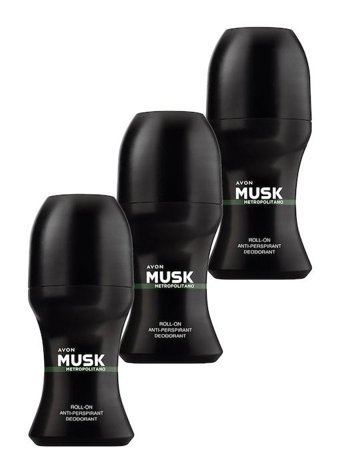 Avon Musk Metropolitano Pudrasız Ter Önleyici Antiperspirant Roll-On Erkek Deodorant 3x50 ml
