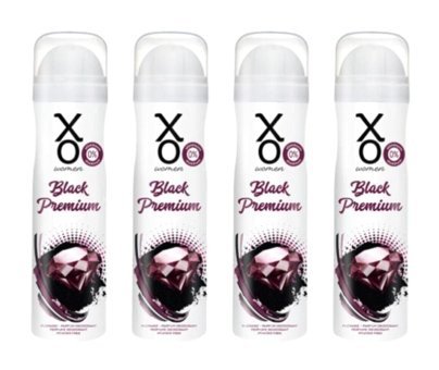 Xo Black Premium Pudrasız Ter Önleyici Sprey Kadın Deodorant 4x150 ml