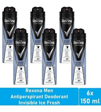 Rexona Invisible Ice Fresh Pudralı Ter Önleyici Antiperspirant Sprey Erkek Deodorant 6x150 ml