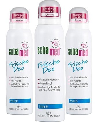 Sebamed Fresh Pudrasız Ter Önleyici Antiperspirant Organik Sprey Kadın Deodorant 3x150 ml