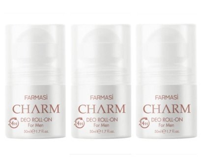 Farmasi Charm Pudrasız Ter Önleyici Antiperspirant Roll-On Erkek Deodorant 3x50 ml