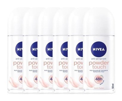 Nivea Powder Touch Pudrasız Ter Önleyici Antiperspirant Roll-On Kadın Deodorant 6x50 ml