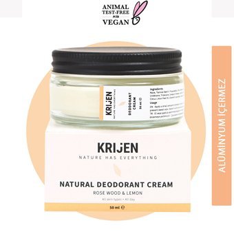 Krijen Gül Ağac Pudrasız Ter Önleyici Organik Krem Kadın Deodorant 50 ml