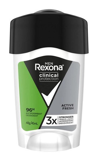 Rexona Clinical Protection Fresh Active Pudrasız Ter Önleyici Antiperspirant Stick Erkek Deodorant 45 ml
