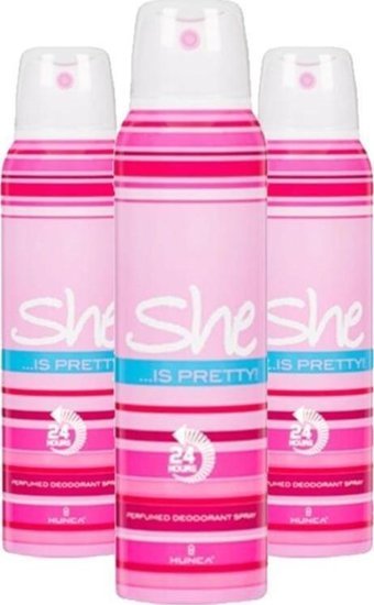 She Is Pretty Pudrasız Ter Önleyici Sprey Kadın Deodorant 3x150 ml
