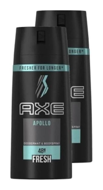 Axe Apollo Pudrasız Ter Önleyici Antiperspirant Sprey Erkek Deodorant 2x150 ml