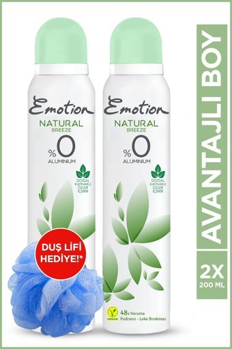 Emotion Natural Breeze Pudrasız Ter Önleyici Organik Sprey Kadın Deodorant 2x200 ml