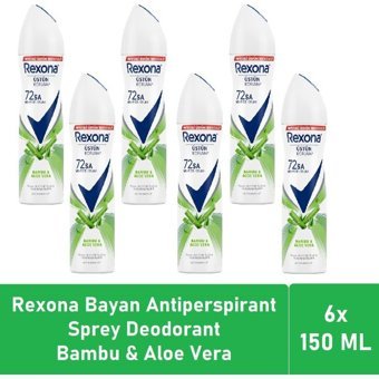 Rexona Natural Fresh Bambu Ve Aloe Vera Pudralı Ter Önleyici Antiperspirant Sprey Kadın Deodorant 6x150 ml