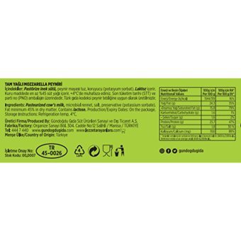 Gündoğdu Mozzarella İnek Peyniri 3x2 kg
