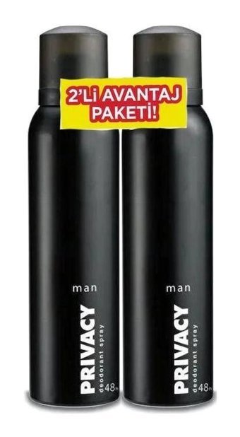 Privacy 48 Saat Pudrasız Ter Önleyici Sprey Erkek Deodorant 2x150 ml