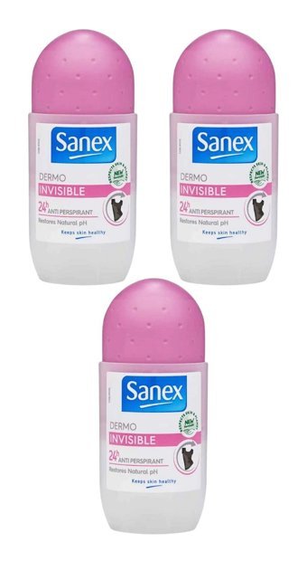 Sanex Dermo Sensitive Pudrasız Ter Önleyici Antiperspirant Roll-On Kadın Deodorant 3x50 ml