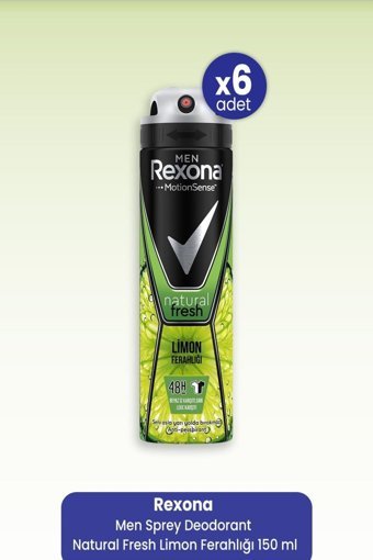 Rexona Fresh Pudrasız Ter Önleyici Organik Antiperspirant Sprey Erkek Deodorant 6x150 ml