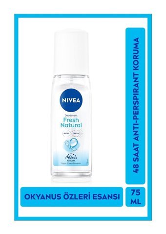 Nivea Natural Fresh Pump Pudrasız Ter Önleyici Organik Sprey Kadın Deodorant 75 ml