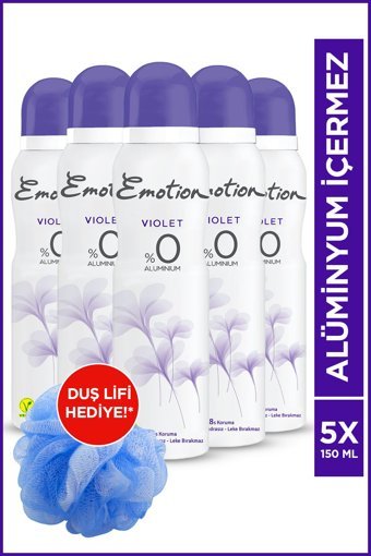 Emotion Violet Pudrasız Ter Önleyici Sprey Kadın Deodorant 5x150 ml