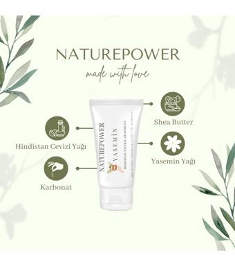 Naturepower Yasemin Kokulu Pudrasız Ter Önleyici Organik Krem Kadın Deodorant 20 ml