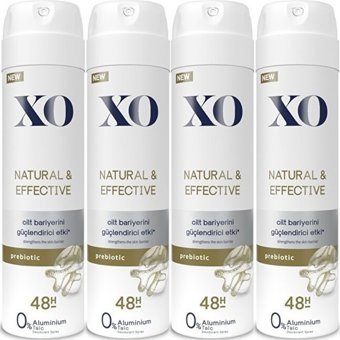 Xo Natural Effective Pudrasız Ter Önleyici Organik Sprey Kadın Deodorant 4x150 ml