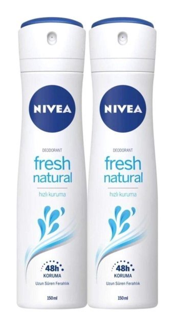 Nivea Natural Fresh Pudralı Ter Önleyici Organik Antiperspirant Sprey Kadın Deodorant 2x150 ml