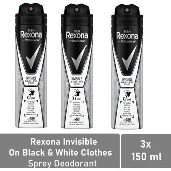 Rexona Invisible Black & White Pudralı Ter Önleyici Antiperspirant Sprey Erkek Deodorant 3x150 ml