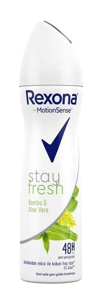 Rexona Fresh Blue Bambu & Aloe Pudralı Ter Önleyici Antiperspirant Sprey Kadın Deodorant 150 ml