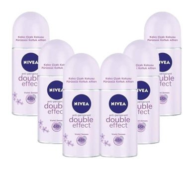 Nivea Double Effect Pudrasız Ter Önleyici Antiperspirant Roll-On Kadın Deodorant 6x50 ml