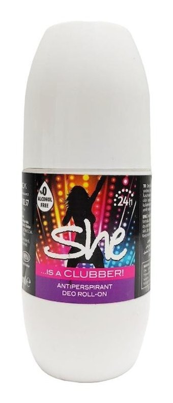 She Is Clubber Pudrasız Ter Önleyici Antiperspirant Roll-On Kadın Deodorant 50 ml