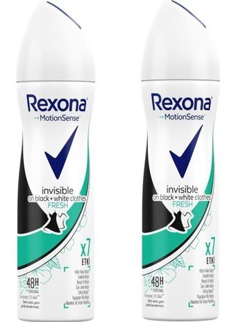 Rexona Black & White Invisible Fresh Pudralı Ter Önleyici Antiperspirant Sprey Kadın Deodorant 2x150 ml