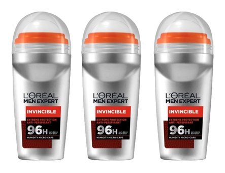 L'Oreal Paris Expert Invinvible Pudrasız Ter Önleyici Antiperspirant Roll-On Erkek Deodorant 3x50 ml