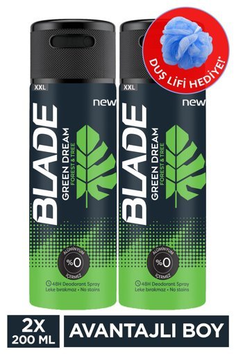 Blade Green Dream Pudrasız Ter Önleyici Antiperspirant Sprey Erkek Deodorant 2x200 ml