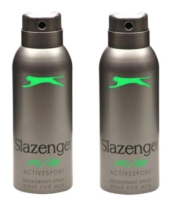 Slazenger Active Sport Yeşil Pudrasız Ter Önleyici Sprey Erkek Deodorant 2x150 ml