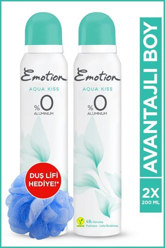 Emotion Aqua Kiss Pudrasız Ter Önleyici Sprey Kadın Deodorant 2x200 ml