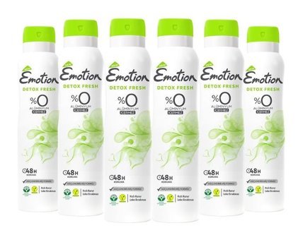 Emotion Detox Fresh Pudrasız Ter Önleyici Sprey Kadın Deodorant 6x150 ml