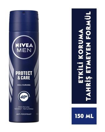 Nivea Protect & Care Pudralı Ter Önleyici Antiperspirant Sprey Erkek Deodorant 150 ml