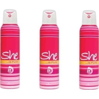 She Is Fun Pudralı Ter Önleyici Antiperspirant Sprey Kadın Deodorant 3x150 ml