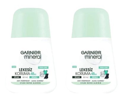 Garnier Mineral Lekesiz Koruma Pudralı Ter Önleyici Antiperspirant Roll-On Kadın Deodorant 2x50 ml