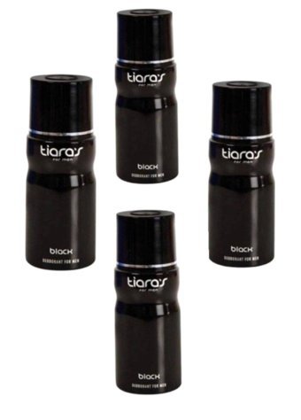 Tiaras Black Pudrasız Ter Önleyici Sprey Erkek Deodorant 4x150 ml