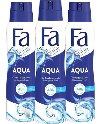 Fa Aqua Pudrasız Ter Önleyici Sprey Kadın Deodorant 3x150 ml