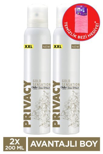 Privacy Gold Sensetion Pudrasız Sprey Kadın Deodorant 2x200 ml