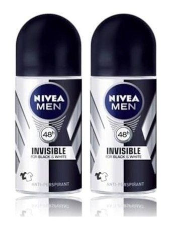 Nivea Black&White Invisible Original Pudrasız Ter Önleyici Antiperspirant Roll-On Erkek Deodorant 2x50 ml