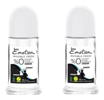 Emotion Black & White Invisible Fresh Pudrasız Ter Önleyici Antiperspirant Roll-On Unisex Deodorant 2x50 ml