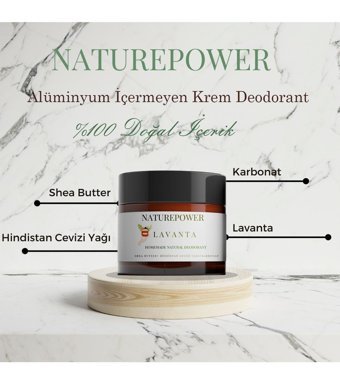 Naturepower Lavanta Kokulu Pudrasız Ter Önleyici Organik Krem Kadın Deodorant 50 ml