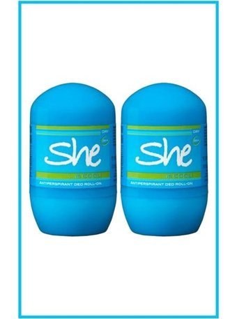 She Is Cool Pudrasız Ter Önleyici Antiperspirant Roll-On Kadın Deodorant 2x40 ml