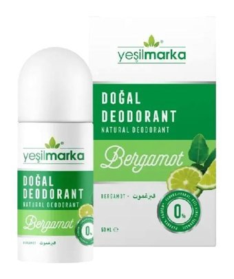 Yeşilmarka Bergamot Pudrasız Ter Önleyici Organik Antiperspirant Roll-On Unisex Deodorant 50 ml