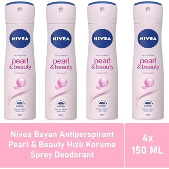 Nivea Pearl & Beauty Pudralı Ter Önleyici Antiperspirant Sprey Kadın Deodorant 4x150 ml
